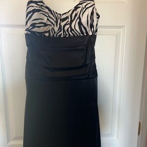 Elegant Black and White Zebra Print Dress